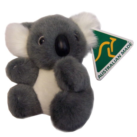 Australian Made Koala Plush Toy Small Grey 